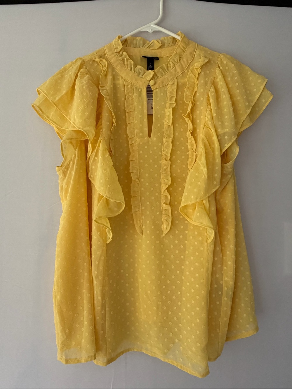 NWT Torrid Ruffled Swiss Dot Yellow Blouse